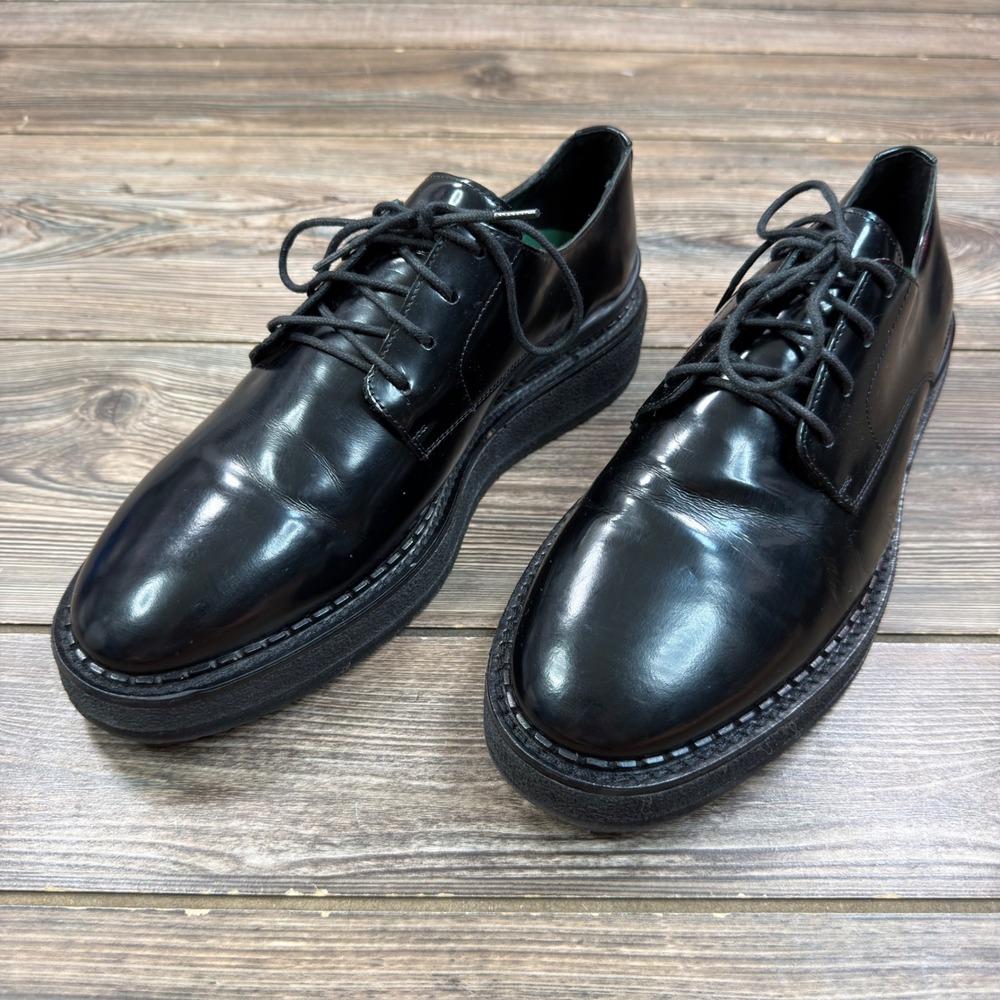 John Elliott Mens EU 43 US 10 Derby Creeper Shoes Black Leather Chunky Italy
